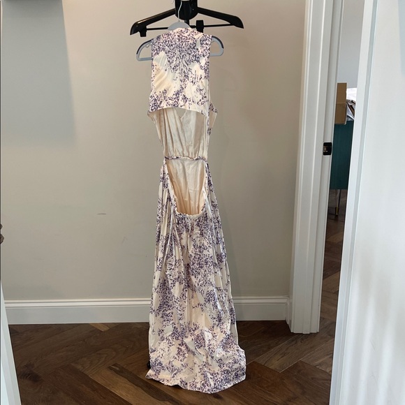 Anthropologie Cream and Purple Floral Maxi Dress - Picture 4 of 4